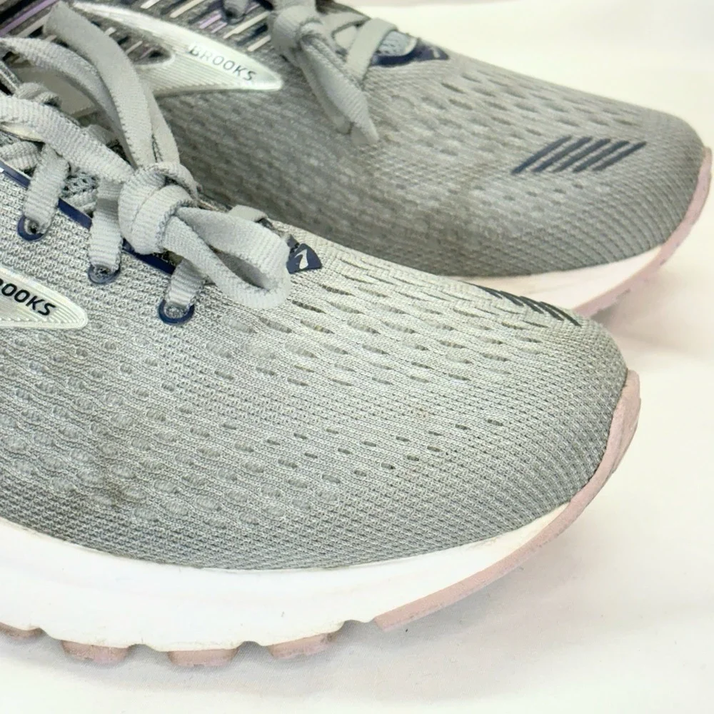 Brooks Adrenaline GTS 19 Shoes Womens 9.5 B Gray Purple‎ Running Sneaker Support